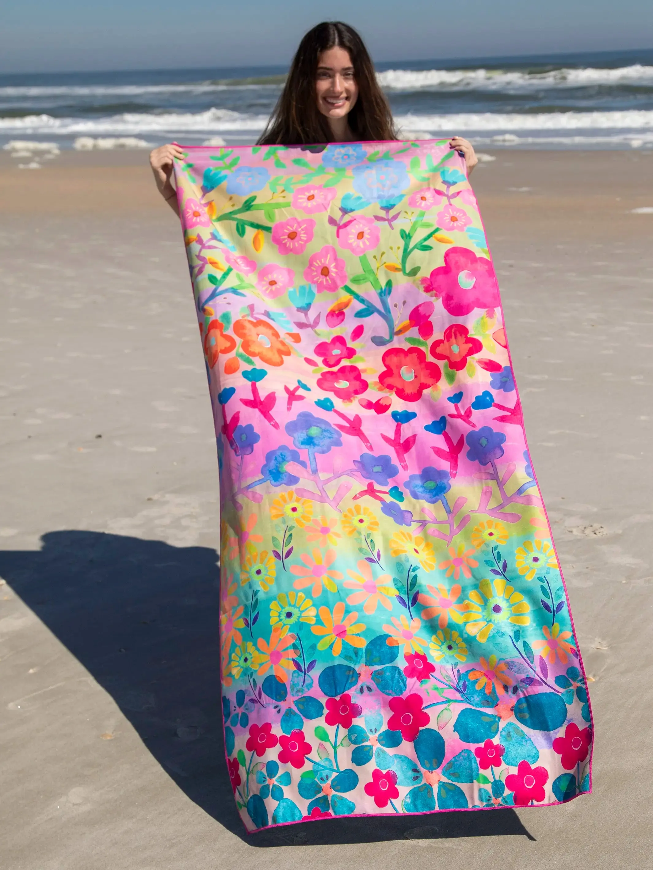 100820 Microfiber Beach Towel - Happy Place