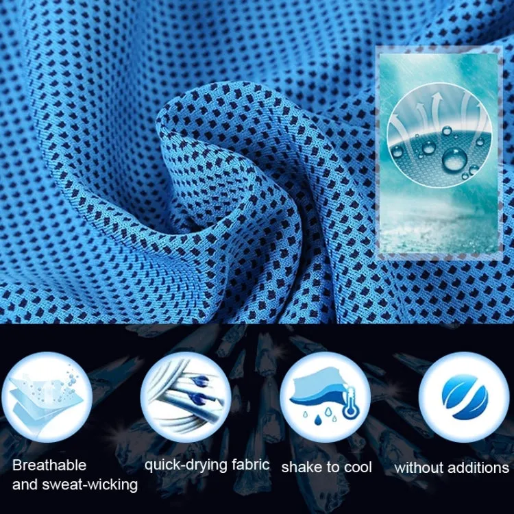 30x80cm  Summer Fitness Cold Sports Towel To Cool Down Ice Cold Towel(Sky Blue)