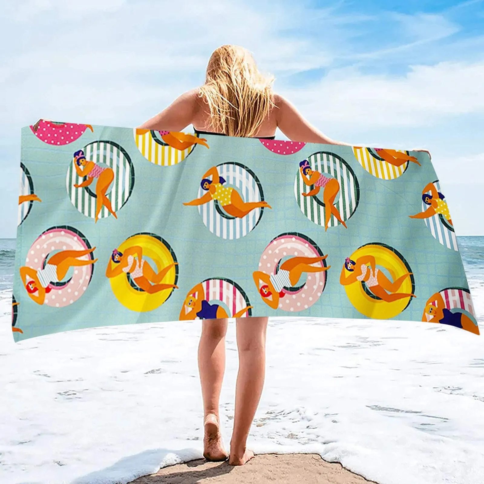 4# Sand Free Quick Dry Beach Towel Microfiber Multifunctional Bath Towels Beach Cushion Swimming Personalized Beach Towels