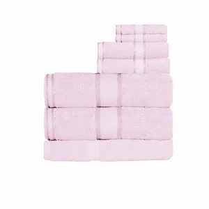 550gsm Cotton 7 Pce Bath Sheet Set Baby Pink