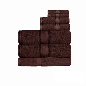 550gsm Cotton 7 Pce Bath Sheet Set Chocolate