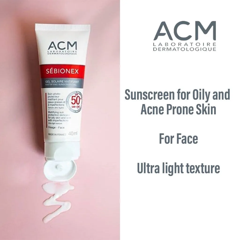 ACM Sebionex SPF50  Mattifying Sunscreen Gel 40ml