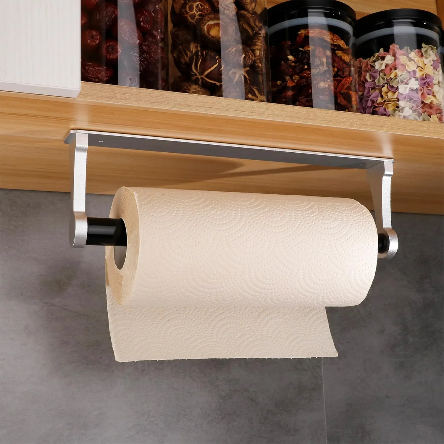 Aluminum Paper Towel Holder Wall/Adhesive Mount, Silver