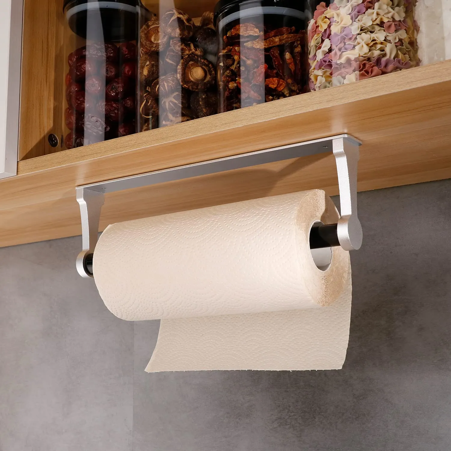 Aluminum Paper Towel Holder Wall/Adhesive Mount, Silver