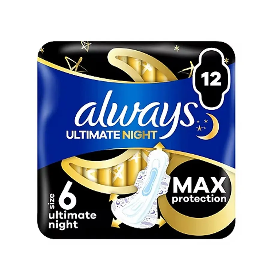 Always Ultimate Night Size 6 with Wings (12 Pads)