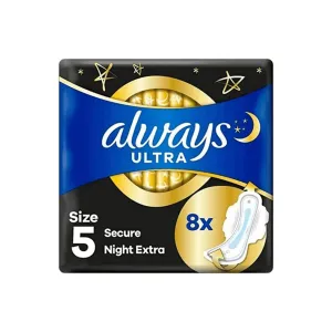 Always Ultra Pads Secure Night Extra Wings 8