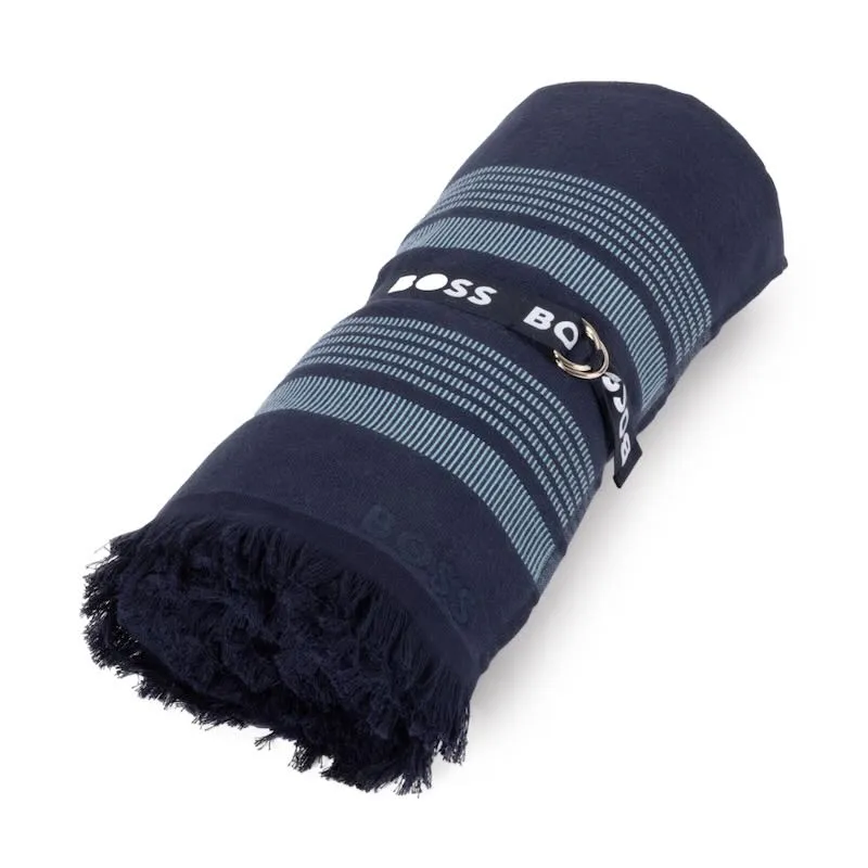 B Cruise Navy Foutah Towel by Hugo Boss Home