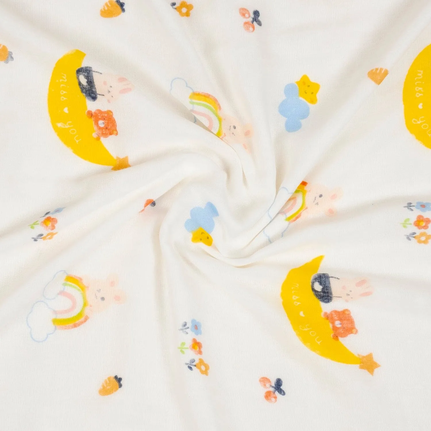 Baby Moo Banana 100% Cotton Ultra Soft Eco Friendly Absorbent Towel - White