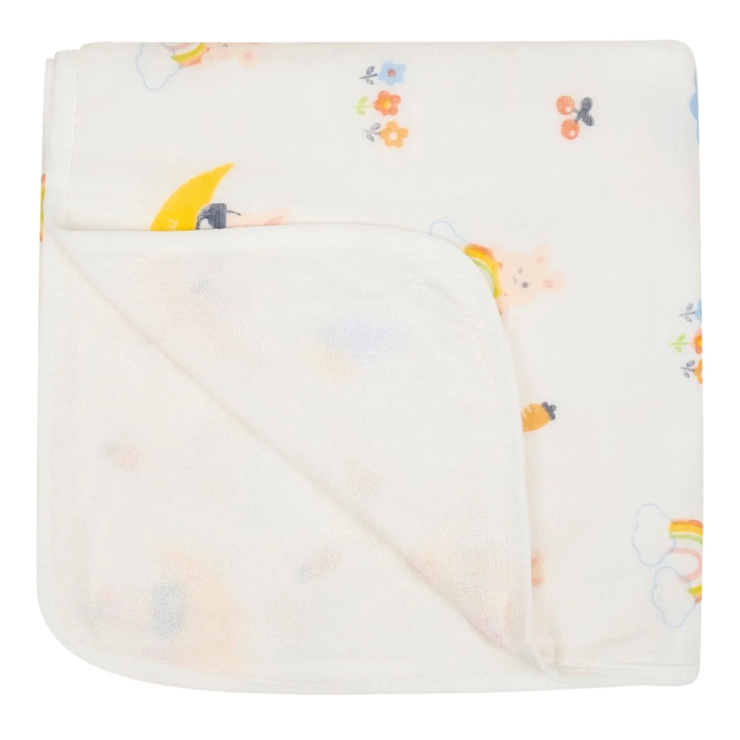 Baby Moo Banana 100% Cotton Ultra Soft Eco Friendly Absorbent Towel - White