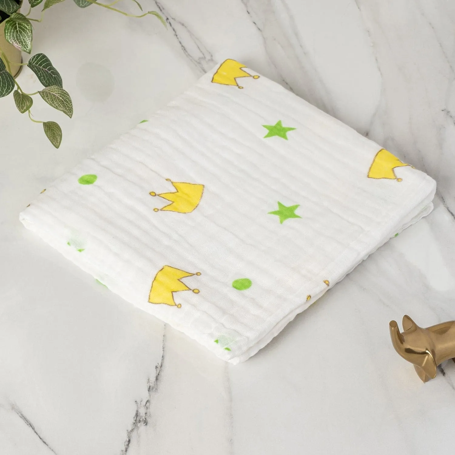 Baby Moo Crown 100% Cotton Ultra Soft Eco Friendly Absorbent Towel - White