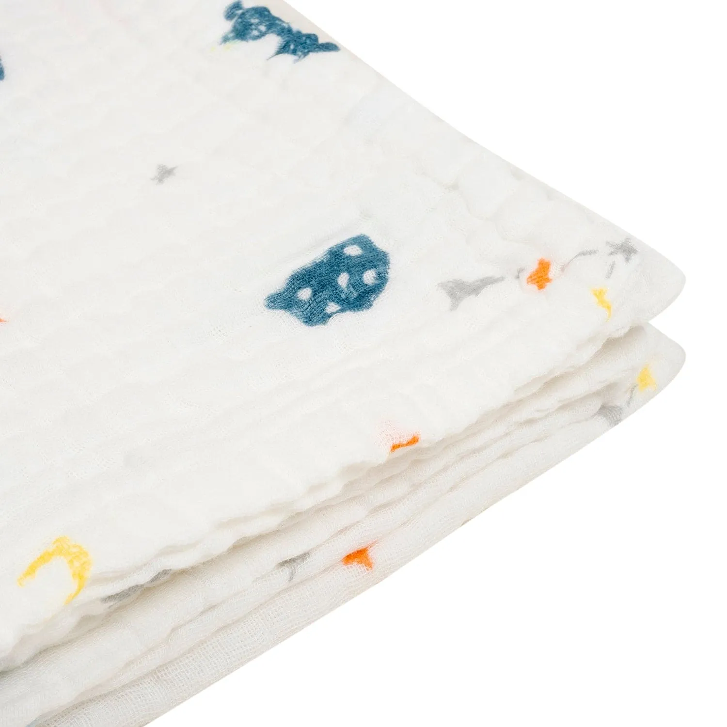 Baby Moo Dino 100% Cotton Ultra Soft Eco Friendly Absorbent Towel - White