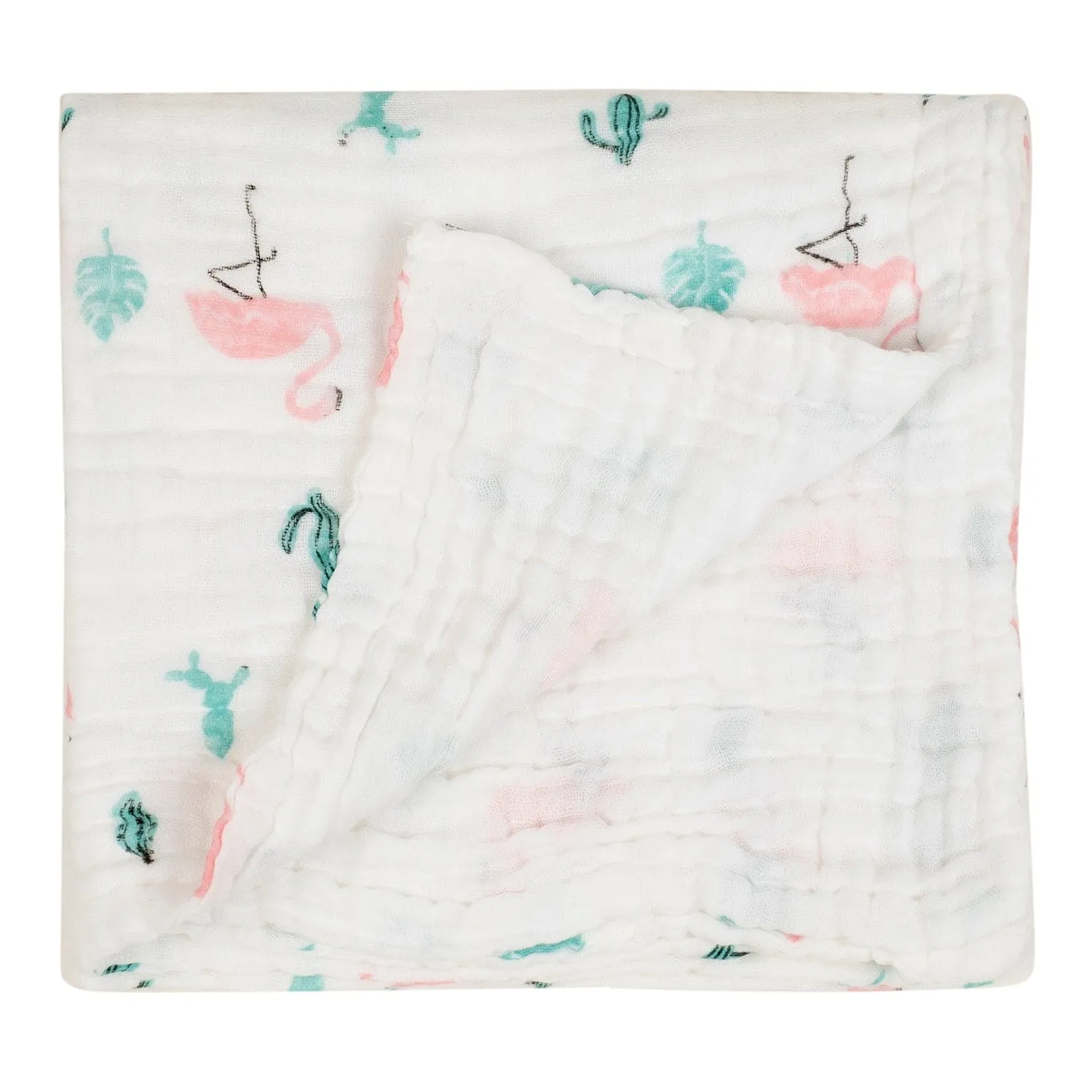 Baby Moo Flamingo 100% Cotton Ultra Soft Eco Friendly Absorbent Towel - White