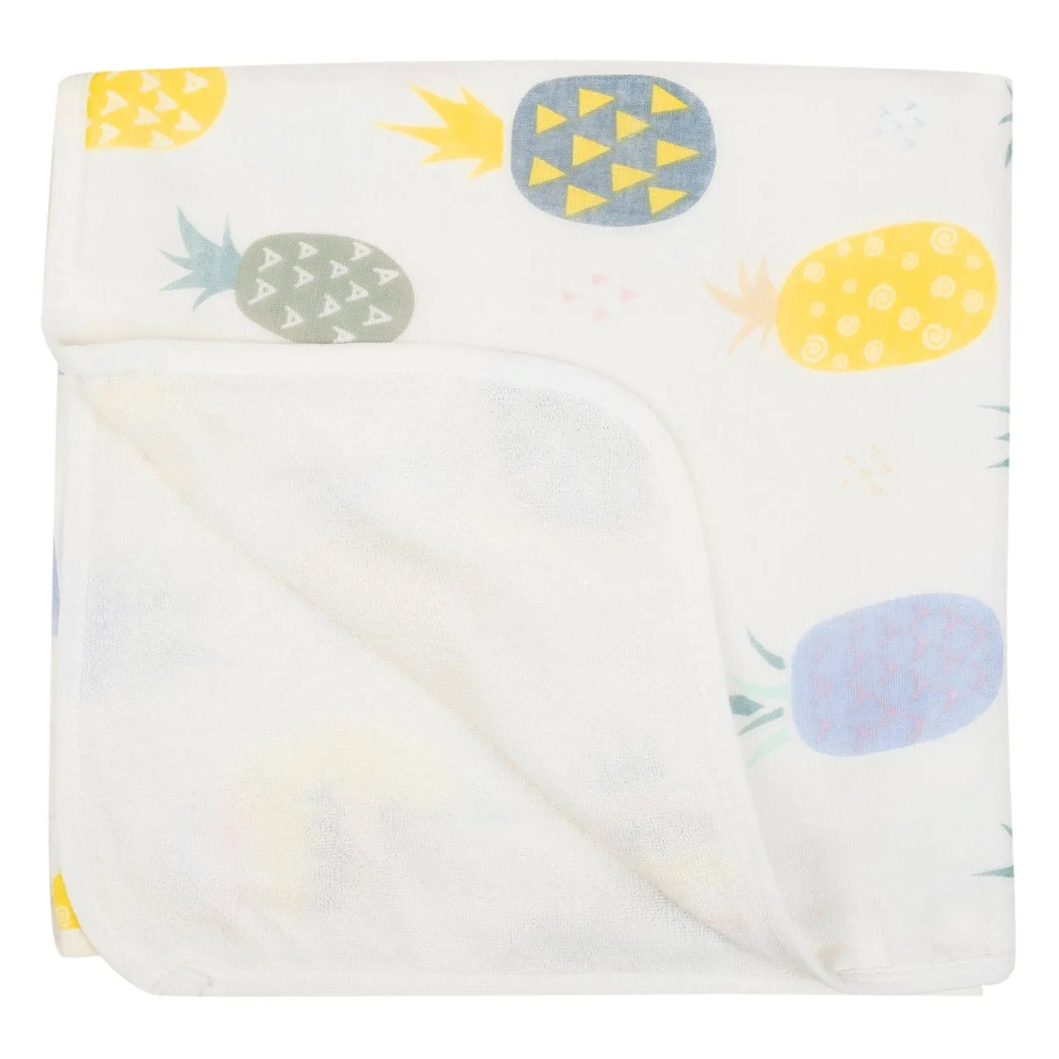 Baby Moo Pineapple 100% Cotton Ultra Soft Eco Friendly Absorbent Premium Bath Towel - White