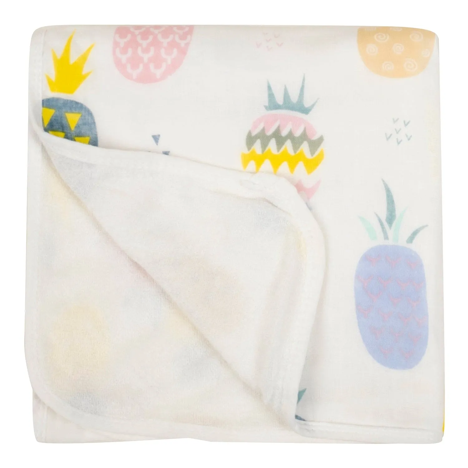 Baby Moo Pineapple 100% Cotton Ultra Soft Eco Friendly Absorbent Towel - White