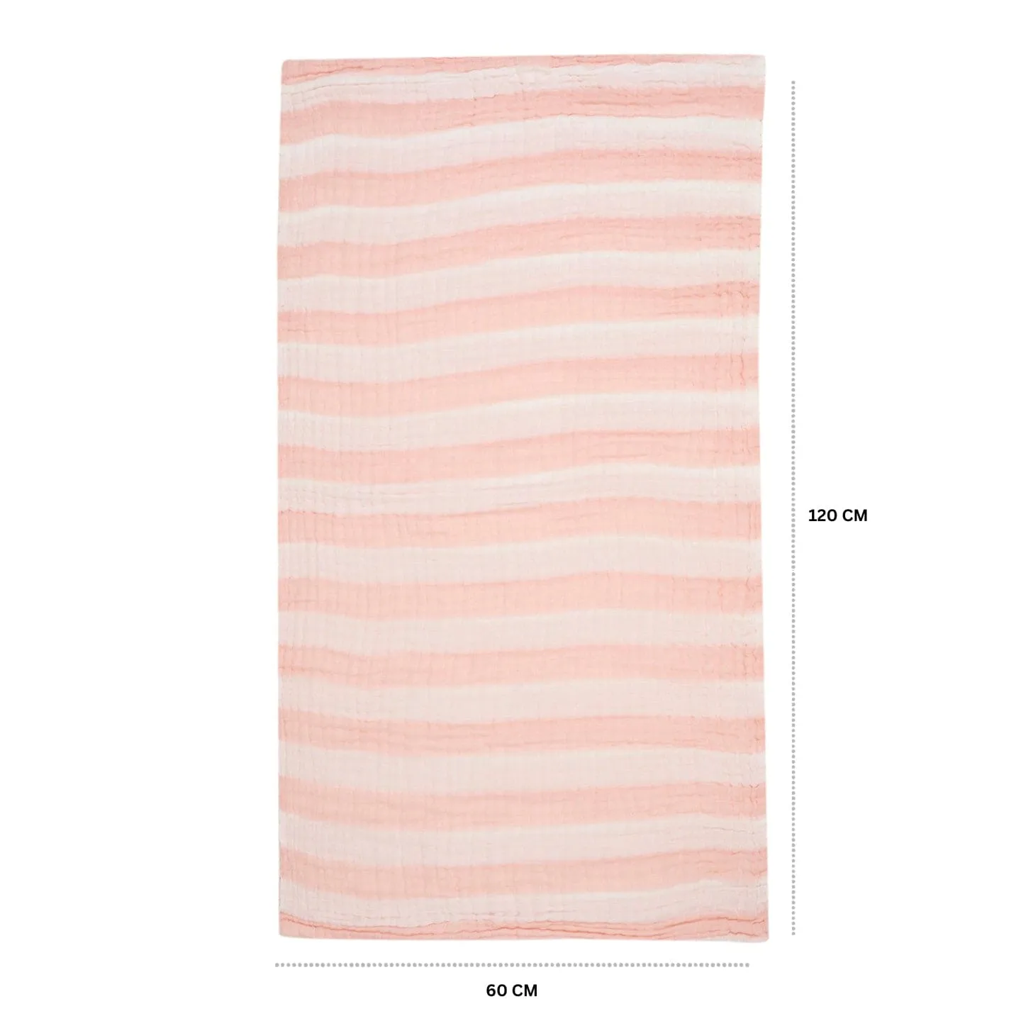 Baby Moo Premium Striped 100% Cotton Ultra Soft Eco Friendly Absorbent Towel - PInk