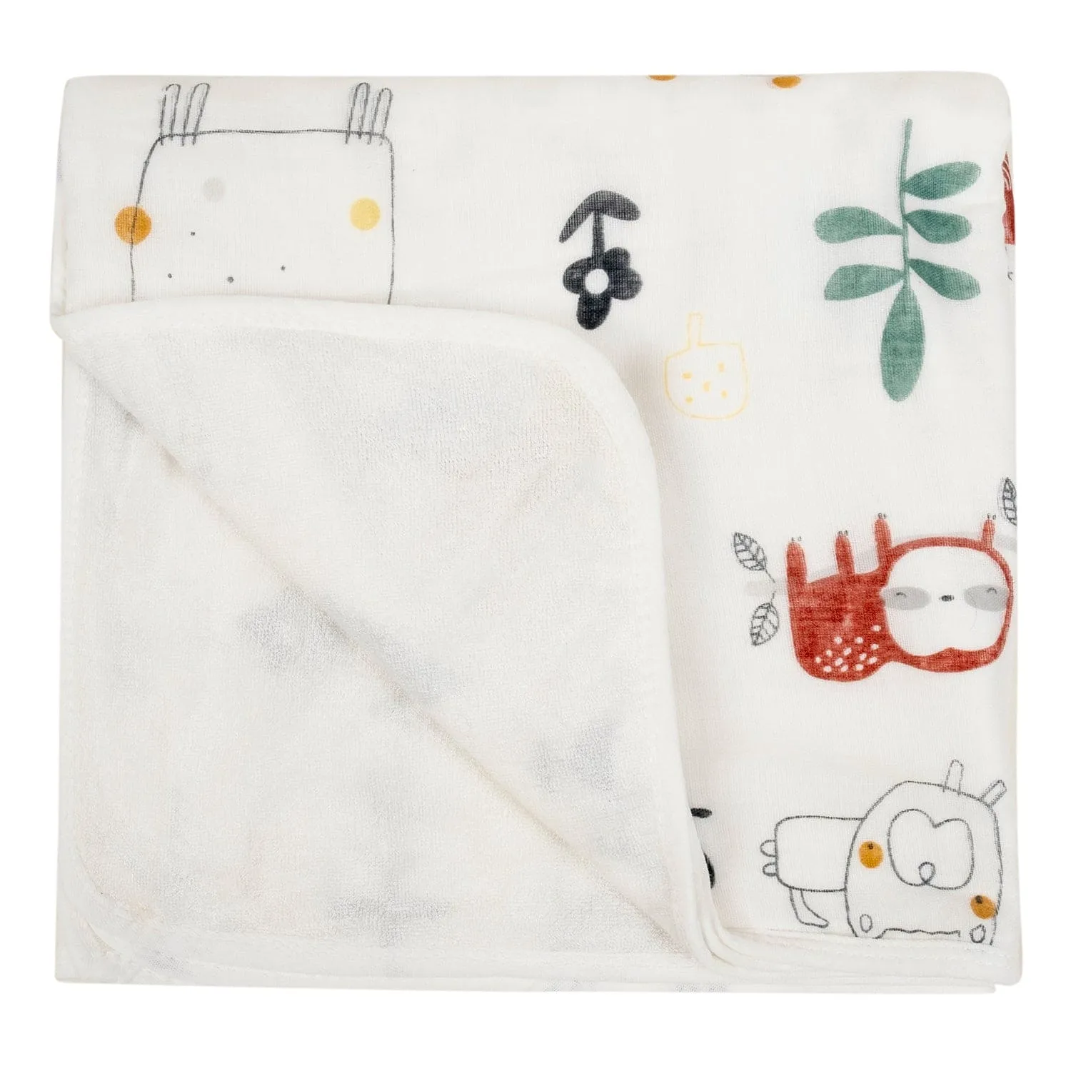 Baby Moo Zoo 100% Cotton Ultra Soft Eco Friendly Absorbent Premium Bath Towel - White