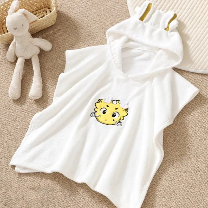 Baby Robe Cartoon Hoodies Rabbit Cloak Girl Boys Sleepwear Bath Towels Kids Soft Bathrobe Pajamas Children's Clothing Costumes