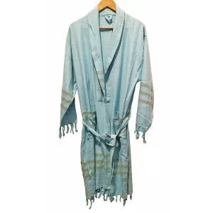 Bamboo Turkish Towel Bathrobe Blue