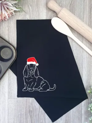 Basset Hound Christmas Edition Tea Towel