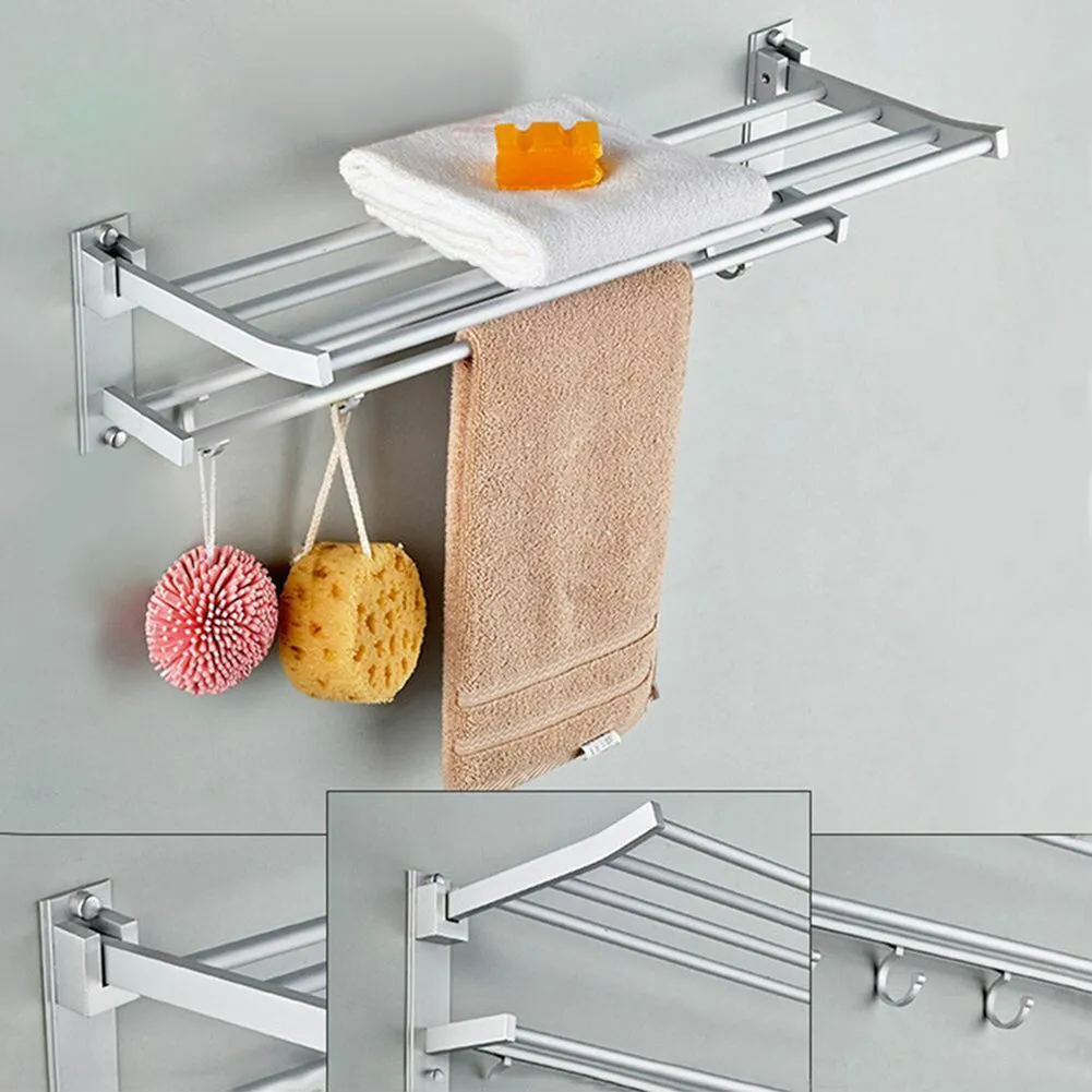 Premium Quality Wall-Mounted Bathroom Shelf with Integrated Towel Rack