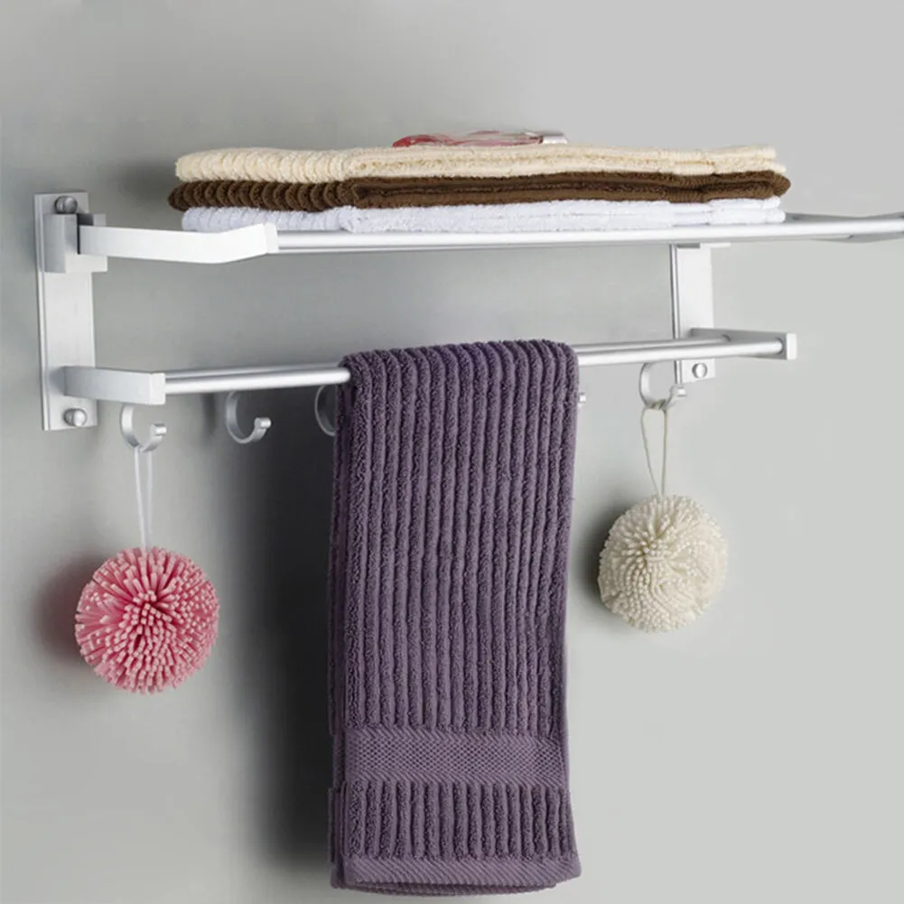 Premium Quality Wall-Mounted Bathroom Shelf with Integrated Towel Rack