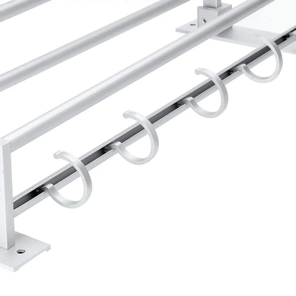 Premium Quality Wall-Mounted Bathroom Shelf with Integrated Towel Rack