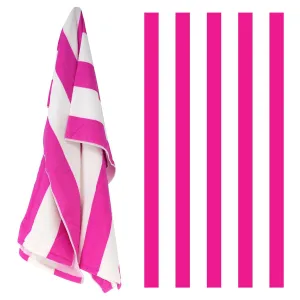 Beach Bath Towel Large Microfibre Pink Striped