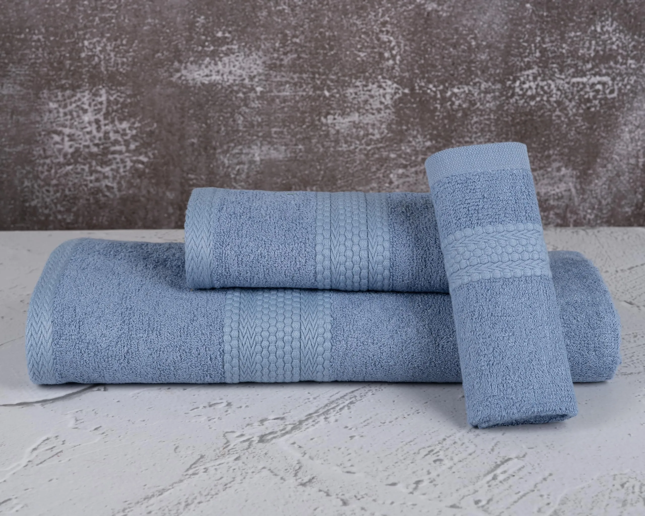 BePlush 3 Piece Towels Set | Ultra Soft, Highly Absorbent, Anti Bacterial (Bath Towel, Hand Towel and Face Towel) Perfect as a Diwali/House Warming/Wedding (Gift Box : Sky Blue)