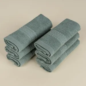 BePlush 450 GSM Bamboo Face Towel Set of 6 | Ultra Soft, Absorbent, & Quick Dry Towels for Gym, Travel | Suitable for Sensitive Skin, Anti Bacterial Napkins for Face | 30 * 30 Cms (6, Olive Green)