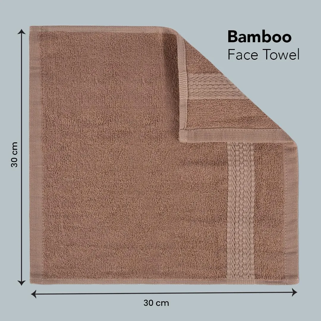 BePlush Bamboo Face Towel Set of 6 | Ultra Soft, Absorbent, Quick Dry Towels for Facewash, Gym, Travel, Spa and Yoga | Sensitive Skin Friendly | Face Towel for Women & Men | 450 GSM 30x30 Cms | Rust