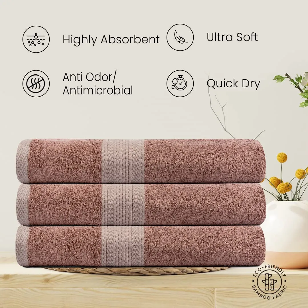 BePlush Bamboo Towels for Bath| Ultra Soft, Highly Absorbent, Quick Dry, Anti Bacterial Bamboo Bath Towel for Men & Women || 450 GSM, 27 x 55 Inches (1, Rust)