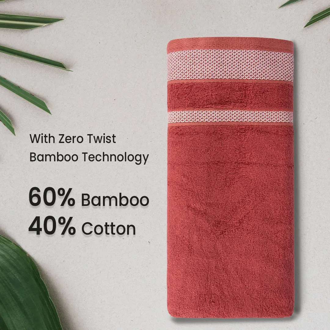 BePlush Zero Twist Bamboo Hand Towels Set of 2 Rust : Ultra Soft, Highly Absorbent, Quick Dry, Anti Bacterial Napkins for Hand Towel || 450 GSM, 40 X 60 cms