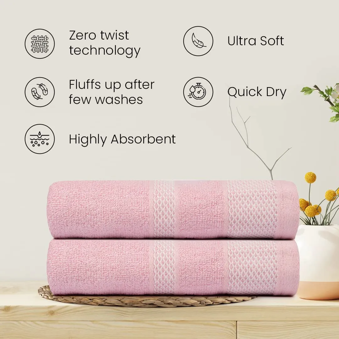 BePlush Zero Twist Bamboo Hand Towels Set of 4 Emerald Blue & Pink : Ultra Soft, Highly Absorbent, Quick Dry, Anti Bacterial Napkins for Hand Towel || 450 GSM, 40 X 60 cms