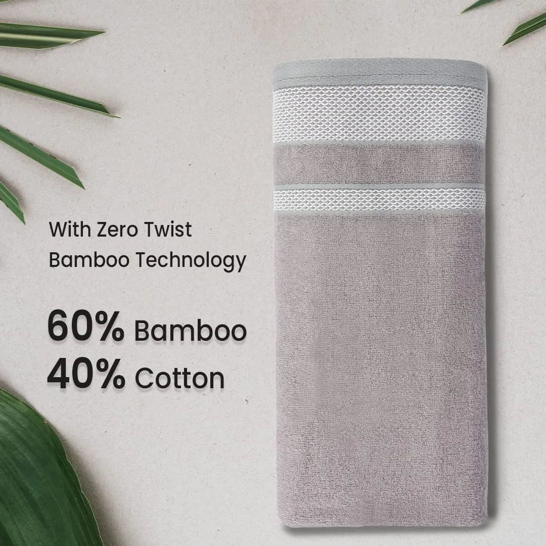 BePlush Zero Twist Bamboo Hand Towels : Ultra Soft, Highly Absorbent, Quick Dry, Anti Bacterial Napkins for Hand Towel || 450 GSM, 40 X 60 cms (6, Grey)