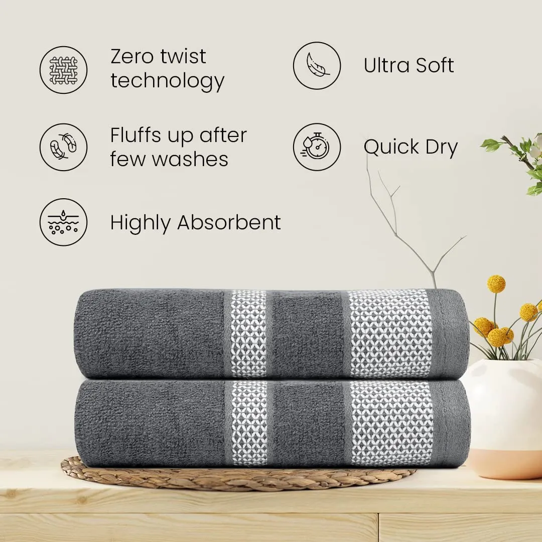 BePlush Zero Twist Bamboo Hand Towels : Ultra Soft, Highly Absorbent, Quick Dry, Anti Bacterial Napkins for Hand Towel || 450 GSM, 40 X 60 cms (6, Grey)