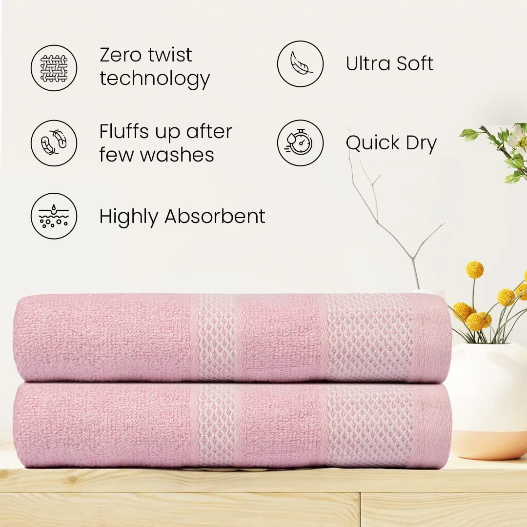 BePlush Zero Twist Bamboo Towels for Bath | Ultra Soft, Highly Absorbent, Quick Dry, Anti Bacterial Bamboo Bath Towel for Men & Women || 450 GSM, 29 x 59 Inches (1, Pink)