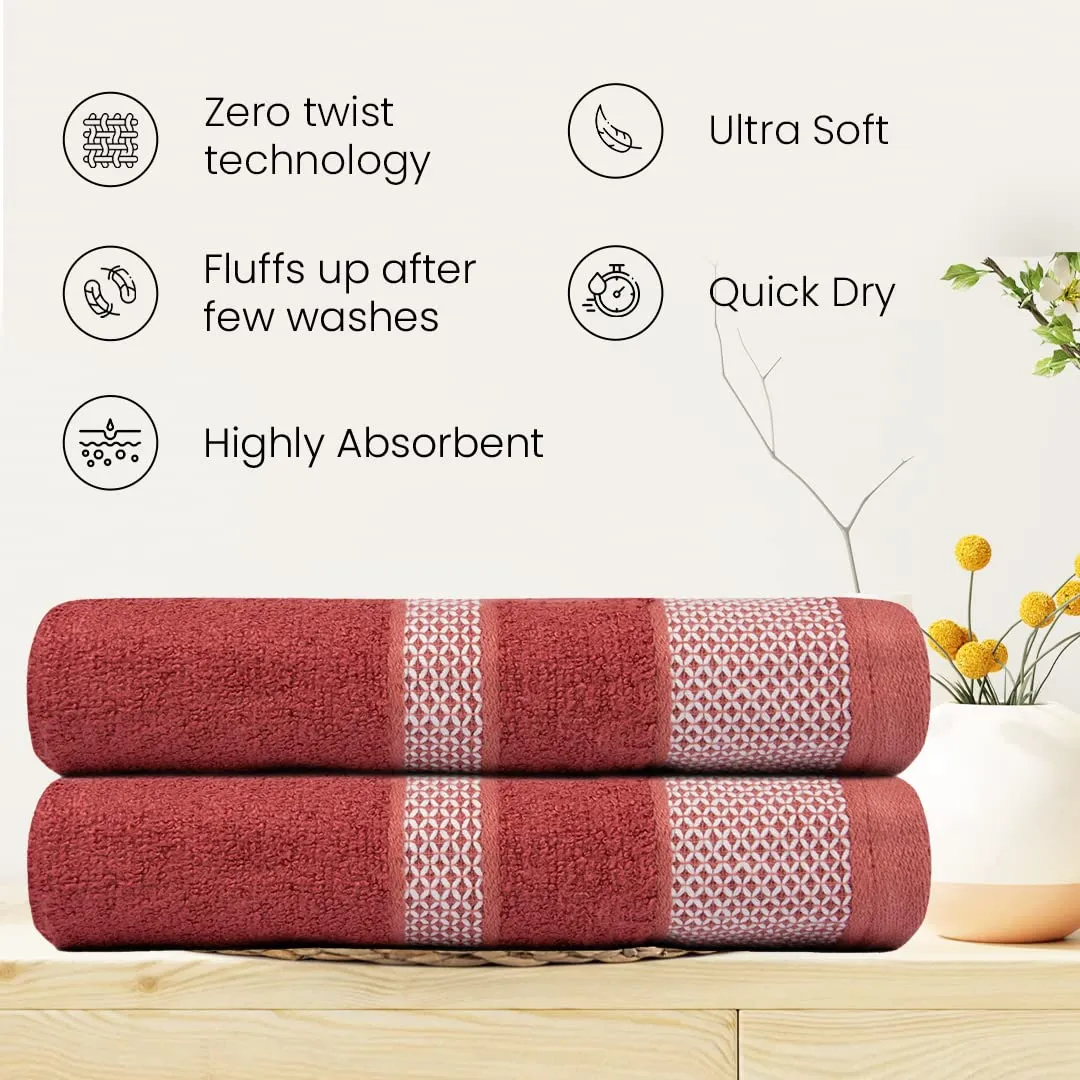 BePlush Zero Twist Bamboo Towels for Bath | Ultra Soft, Highly Absorbent, Quick Dry, Anti Bacterial Bamboo Bath Towel for Men & Women || 450 GSM, 29 x 59 Inches (1, Rust)