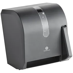 Black Hygienic Push-Paddle Roll Towel Dispenser