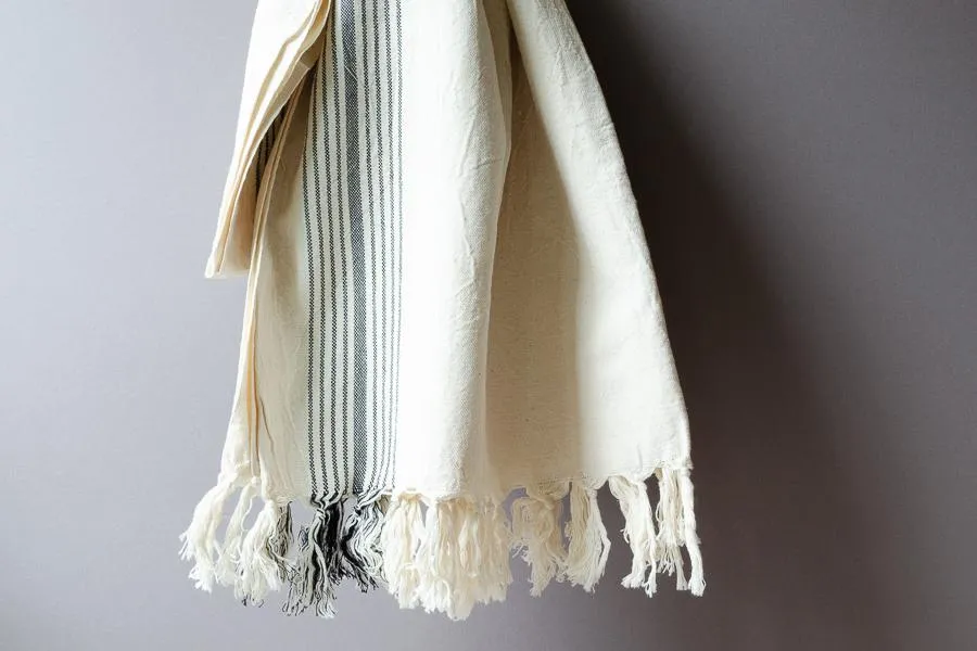 Black Linen Towel