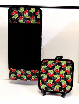 Black Red Green & White Kitchen  Hanging  Towel