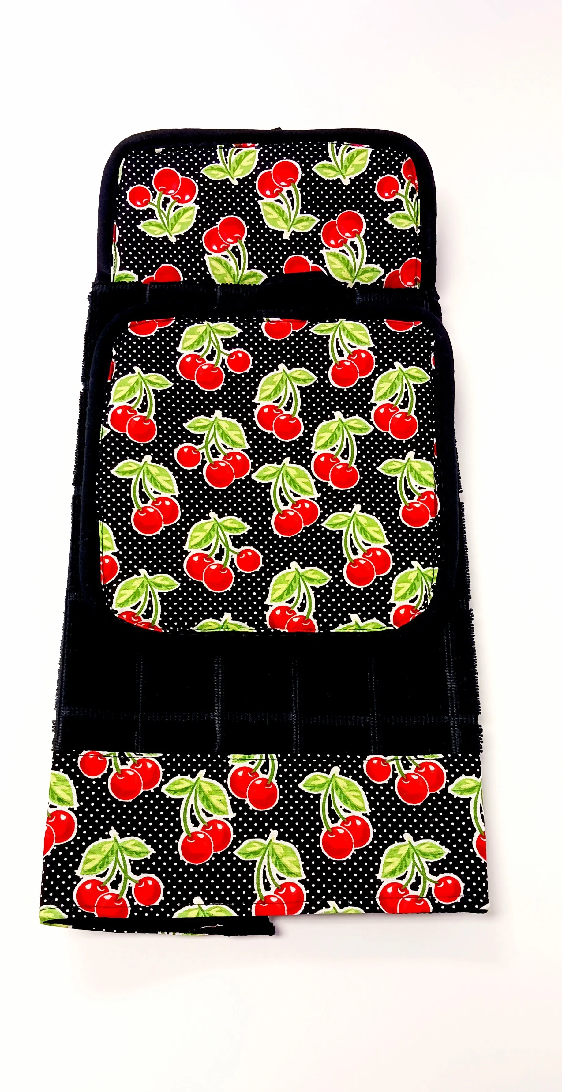 Black Red Green & White Kitchen  Hanging  Towel