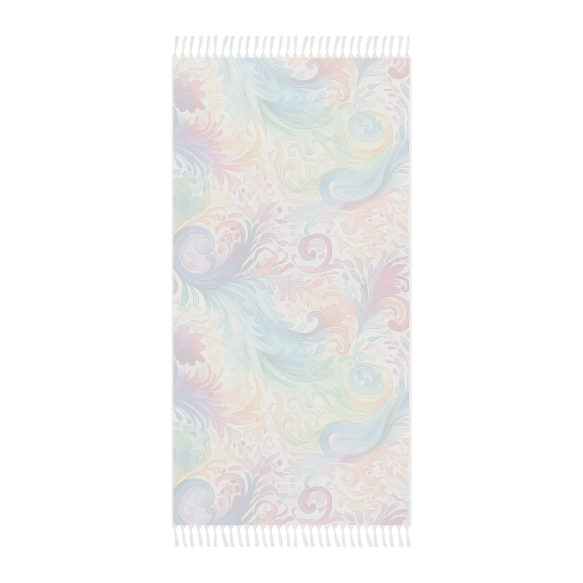 Boho Beach Towel, Rainbow Paisley Design