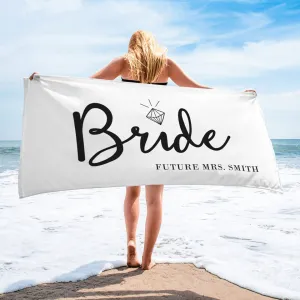 Bride and Bridesmaid Custom Beach Towel, Bride Beach Towel, Personalized Beach Towel, Custom Beach Towel,Bachelorette Bride Beach Towel