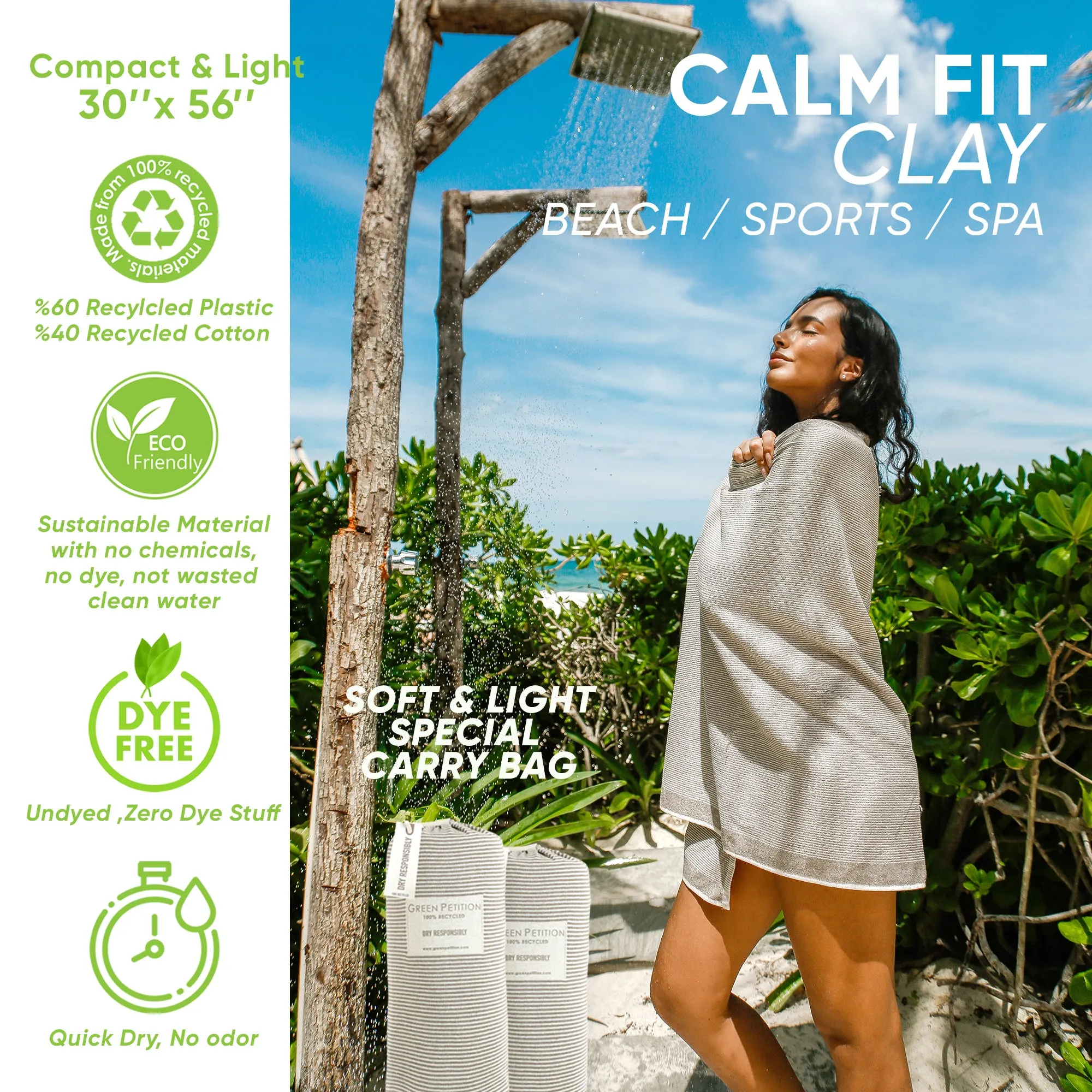 Calm FIT Clay Bath Towel