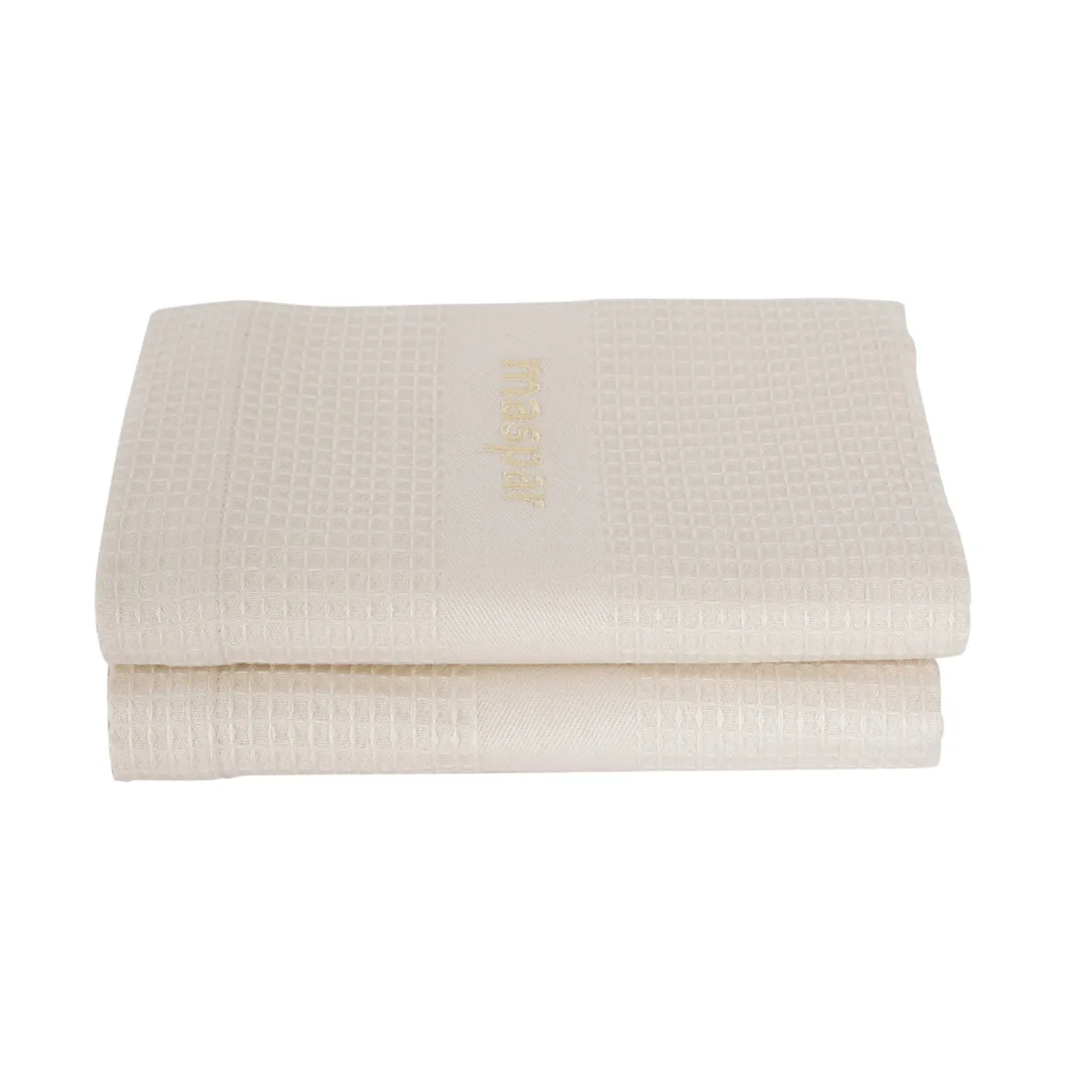 Catalina Waffle Cream Towel Set - Antimicrobial, Antifungal, Super Absorbent, Quick-Dry for Gym & Travel