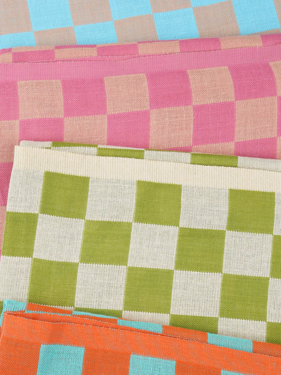 Checked Bath Assorted Color Towel Twin Plus 896E