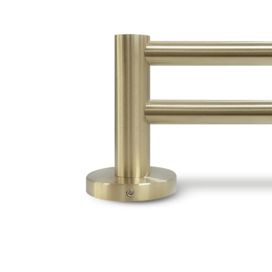 Clio Round Double Towel Rail 600mm Brushed Gold