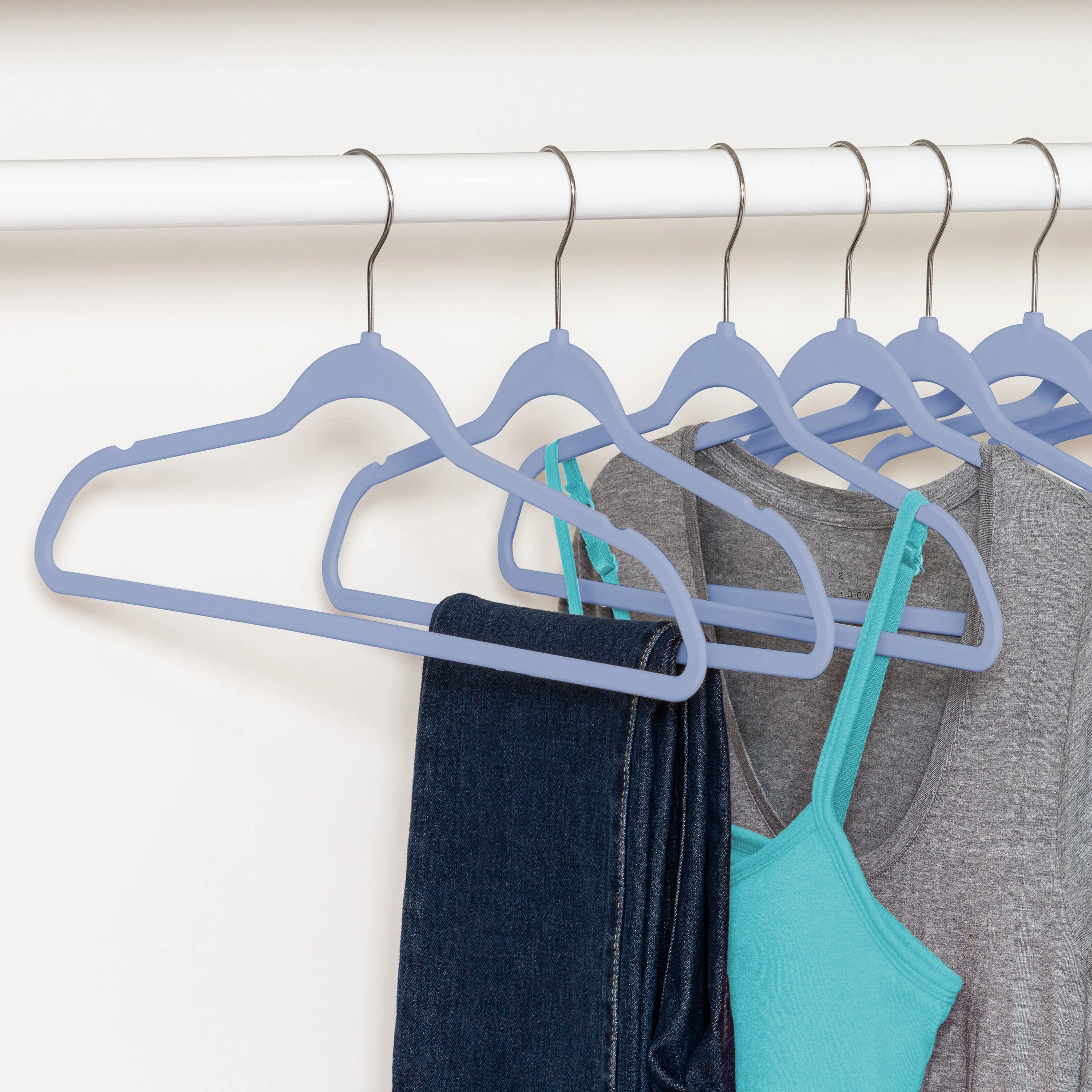 Cobalt Slim-Profile Non-Slip Velvet Hangers (25-Pack)