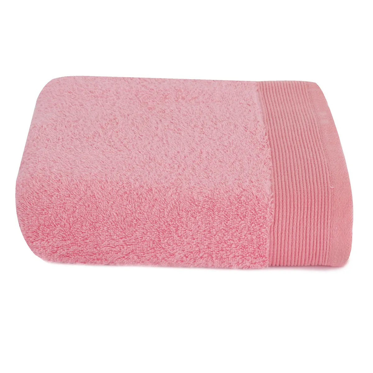 Colorart Embedded Stripe Salmon Pink Towel