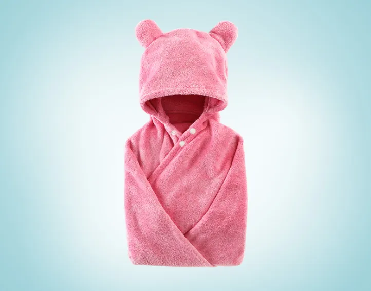 Cotton baby care hooded bath towel